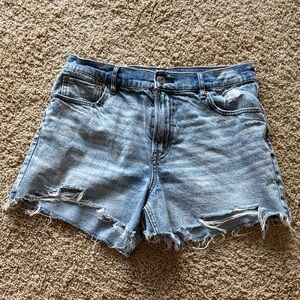 American Eagle Outfitters Light Blue Frayed Jean Shorts